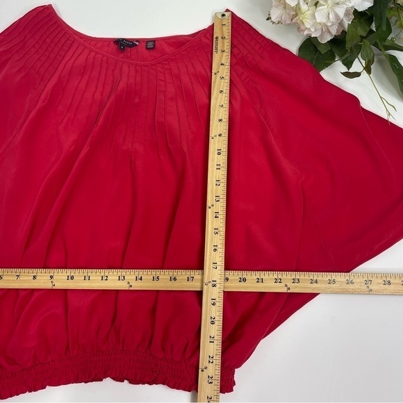 Ted Baker London Blouse Top Sz 2 US 6 Silk Red - Picture 3 of 9